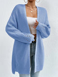 Knit Open Front Cardigan for Women - Oversized - Image 3