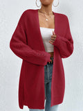 Knit Open Front Cardigan for Women - Oversized - Image 2