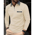 Zip Sweater for Men - Plaid Collar - Image 8