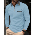 Zip Sweater for Men - Plaid Collar - Image 9