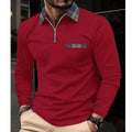 Zip Sweater for Men - Plaid Collar - Image 4