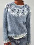 Fair Isle Pullover Sweater for Women - Striped - Image 5