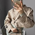 Belted Trench Coats for Women - Cropped Coat - Image 2