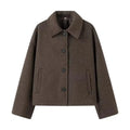 Oversized Cropped Jacket for Women - Button Front - Image 4
