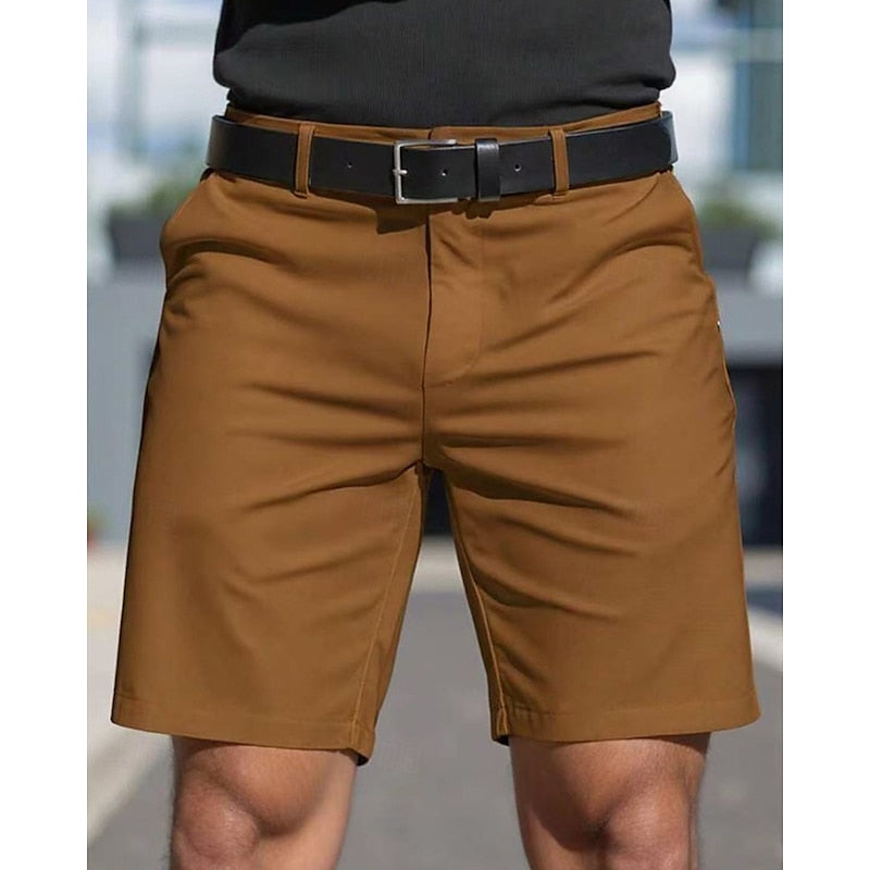 Flat Front Casual Shorts for men - Mid-Length - Belt Loops Side Pockets - Image 4