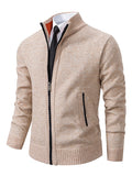 Zip Up Sweater for Men - Stand Collar - Image 1