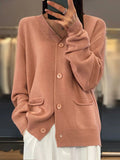 V-Neck Cardigan Sweater for Women - Button Front - Image 3