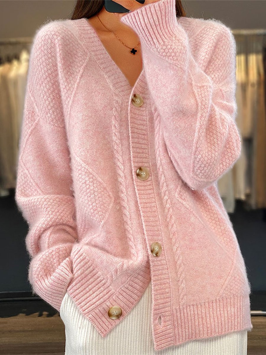 V-Neck Cardigan Sweater for Women - Button Front - Image 4