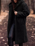 Long Hooded Teddy Coat for Women - Relaxed Fit - Image 5
