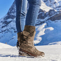 Lace-Up Mid-Calf Boots for Women - Slouch Boots - Image 5
