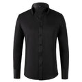 Button-Down Slim Fit Dress Shirt for men - Long Sleeve Point Collar - Buttoned Cuffs Solid Color - Image 6