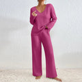 Knit Loungewear Set for Women - Wide Leg Pants - Image 12