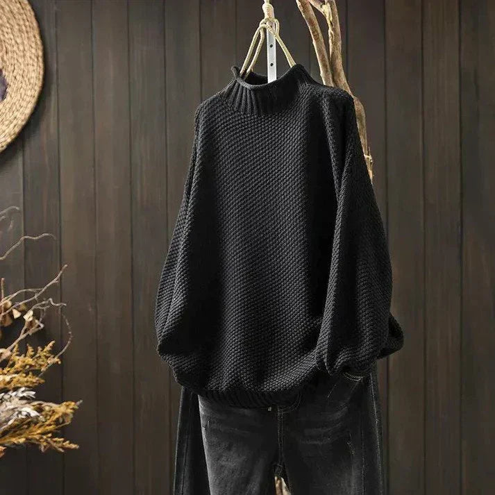 Oversized Turtleneck Sweater for Women - Relaxed - Image 2