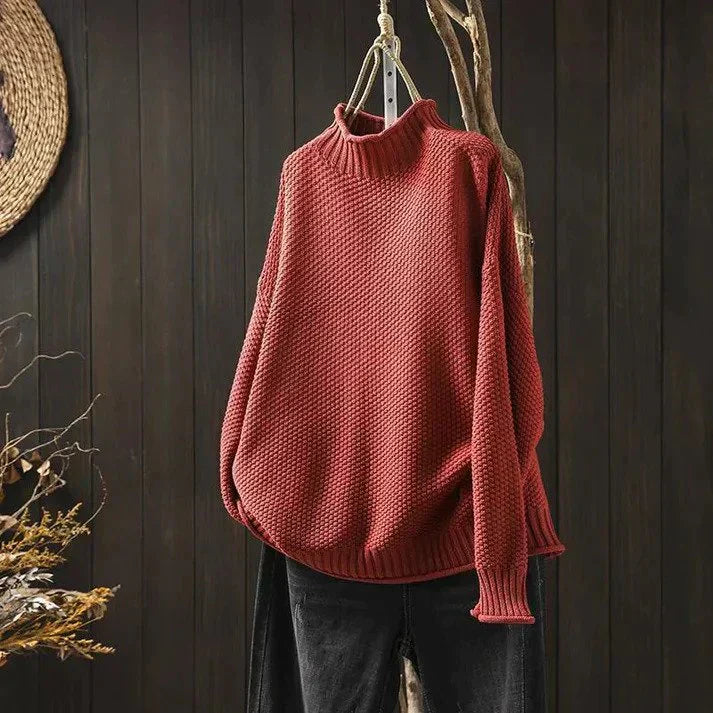 Oversized Turtleneck Sweater for Women - Relaxed - Image 5