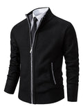 Zip Up Sweater for Men - Stand Collar - Image 8