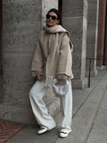 Oversized Fringe Coat for Women - Shawl Collar - Image 9