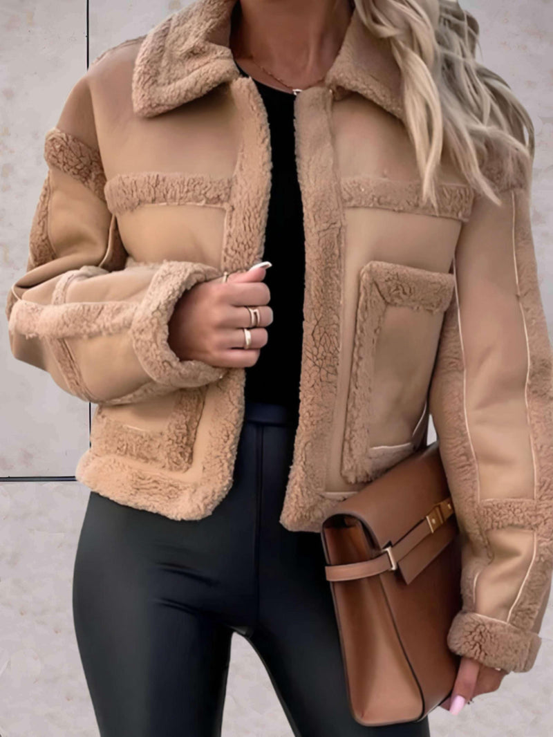 Sherpa Collar Jacket for Women - Boxy - Image 4