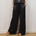 Wide Leg Pants Two-Piece Set for women - Drawstring Waist Pockets - Short Sleeve Top Relaxed Fit - Image 8