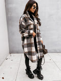 Plaid Oversized Coat for Women - Button Front - Image 8