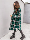 Plaid Oversized Coat for Women - Button Front - Image 2