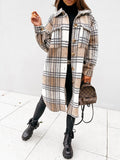 Plaid Oversized Coat for Women - Button Front - Image 12