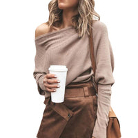 Off the Shoulder Sweater for Women - Long Sleeve - Image 1