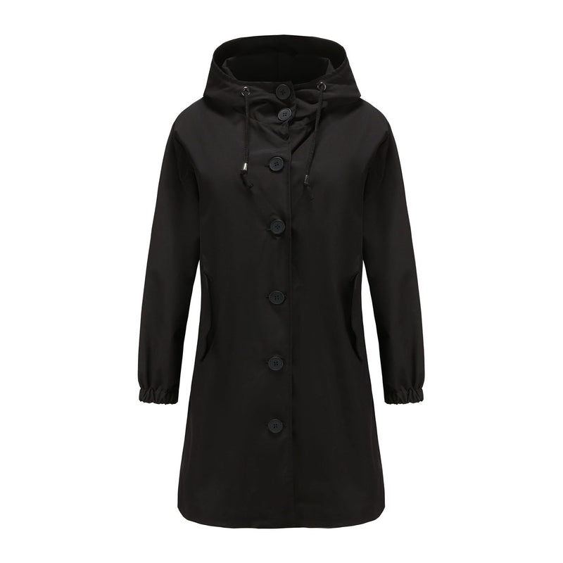 Hooded A-Line Coat for Women - Button Front - Image 6