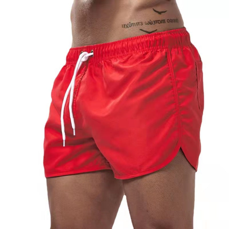 Swim Trunks for Men - Elastic Waist Drawstring Waist - Running Shorts Side Split Hem - Image 2