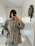 Oversized Fringe Coat for Women - Shawl Collar - Image 5