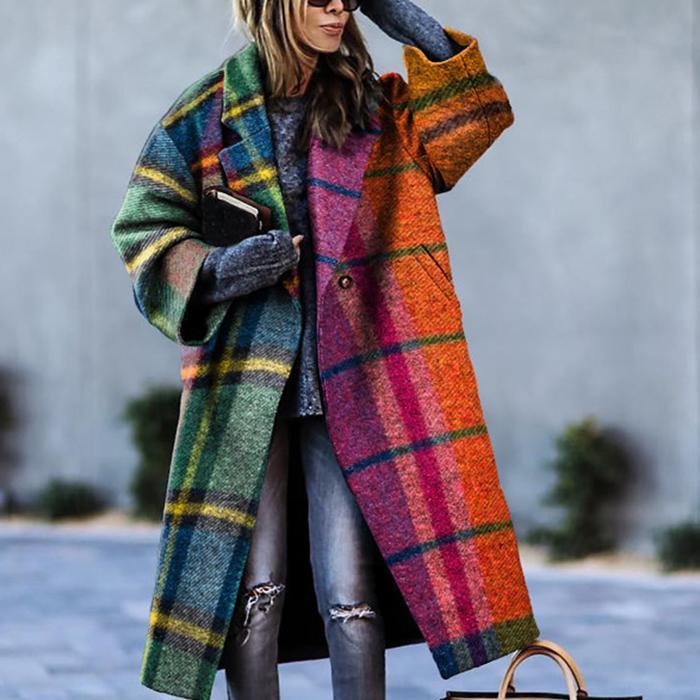 Long Oversized Coat for Women - Notched Lapel - Image 3