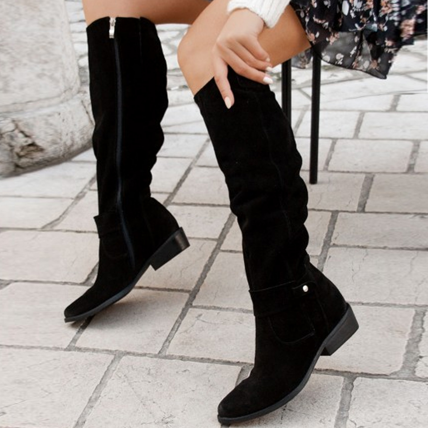 Slouch Knee High Boots for Women - Ruched shaft - Image 4