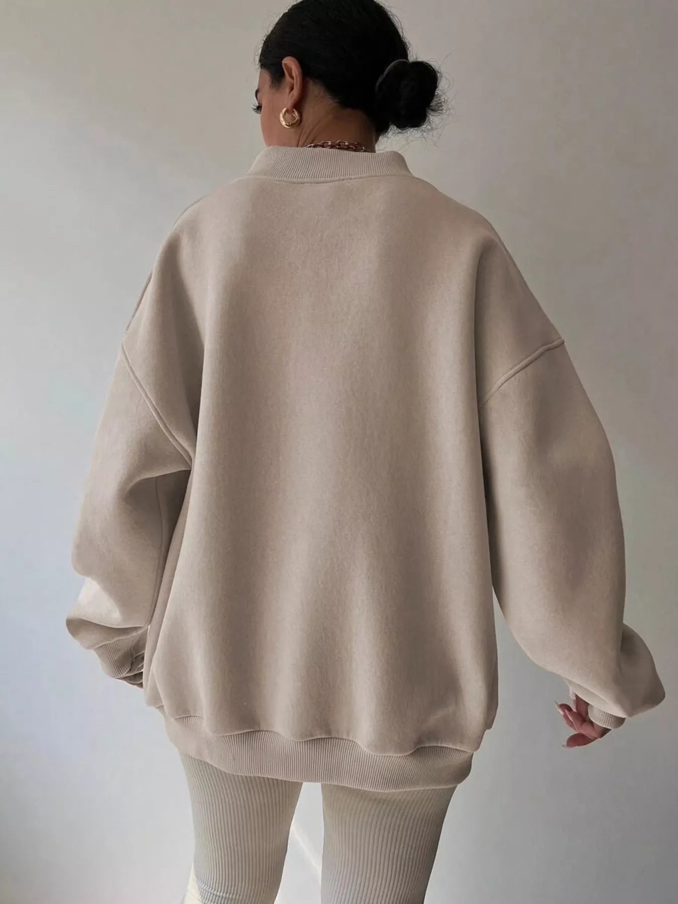 Oversized Pullover Sweater for Women - Drop Shoulder - Image 5