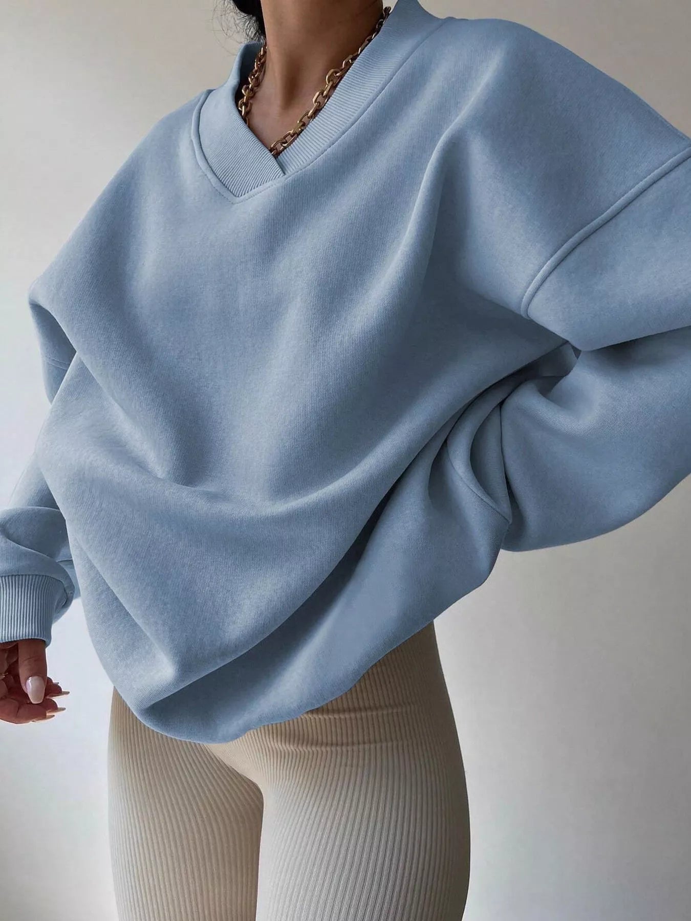 Oversized Pullover Sweater for Women - Drop Shoulder - Image 18
