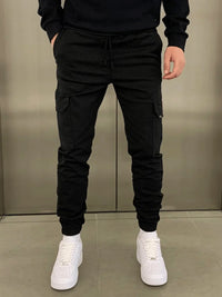 Cargo Jogger Pants for men - Slim Fit Ankle Cuffs - Utility Multiple Pockets Drawstring Pants - Image 1