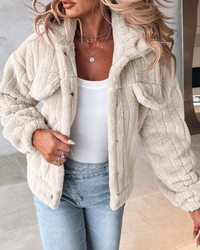 Fleece Jacket for Women - Button Front - Image 1
