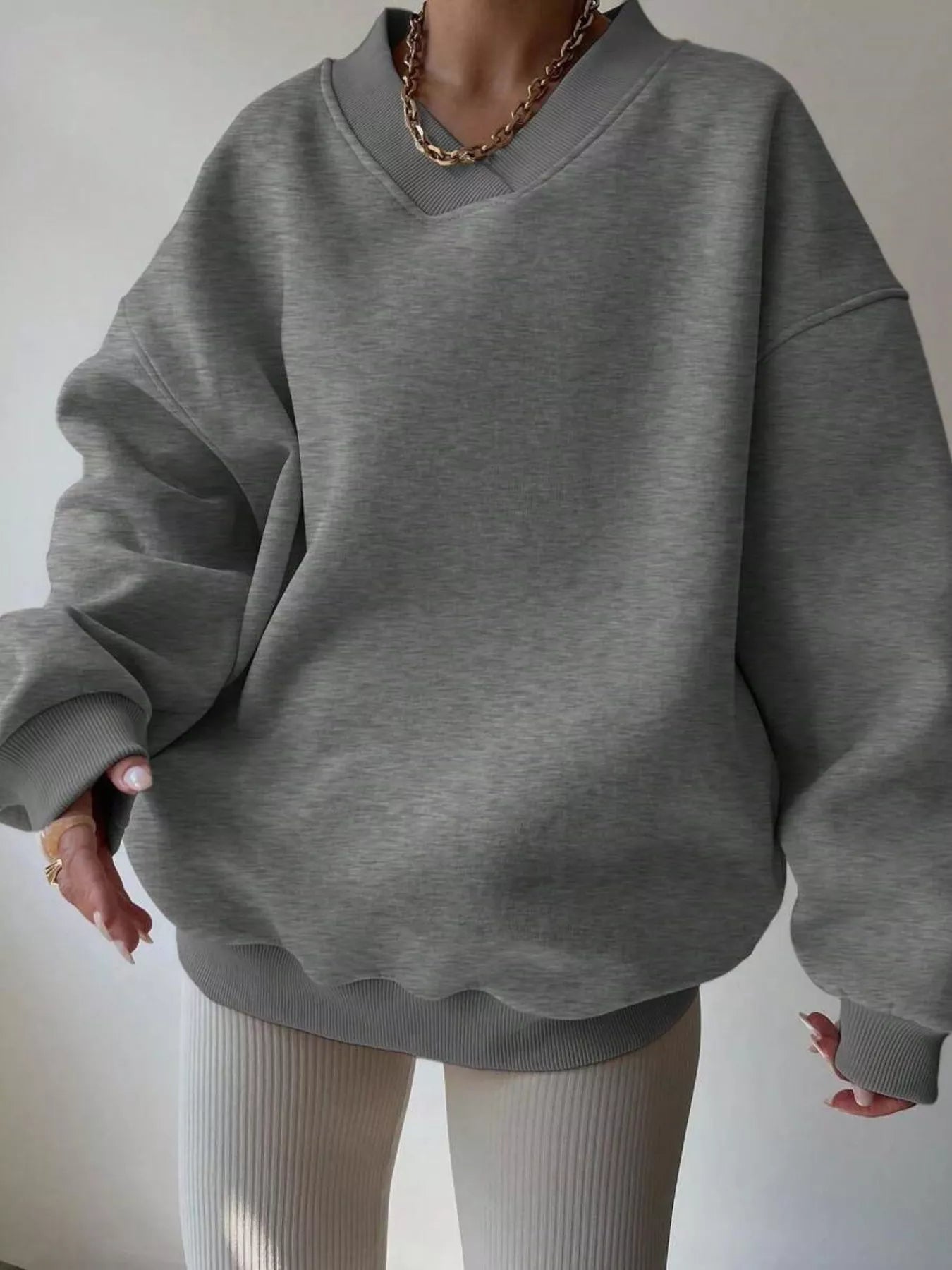 Oversized Pullover Sweater for Women - Drop Shoulder - Image 10