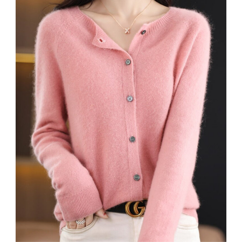 Button-Front Cardigan Sweater for Women - Long Sleeve - Image 2