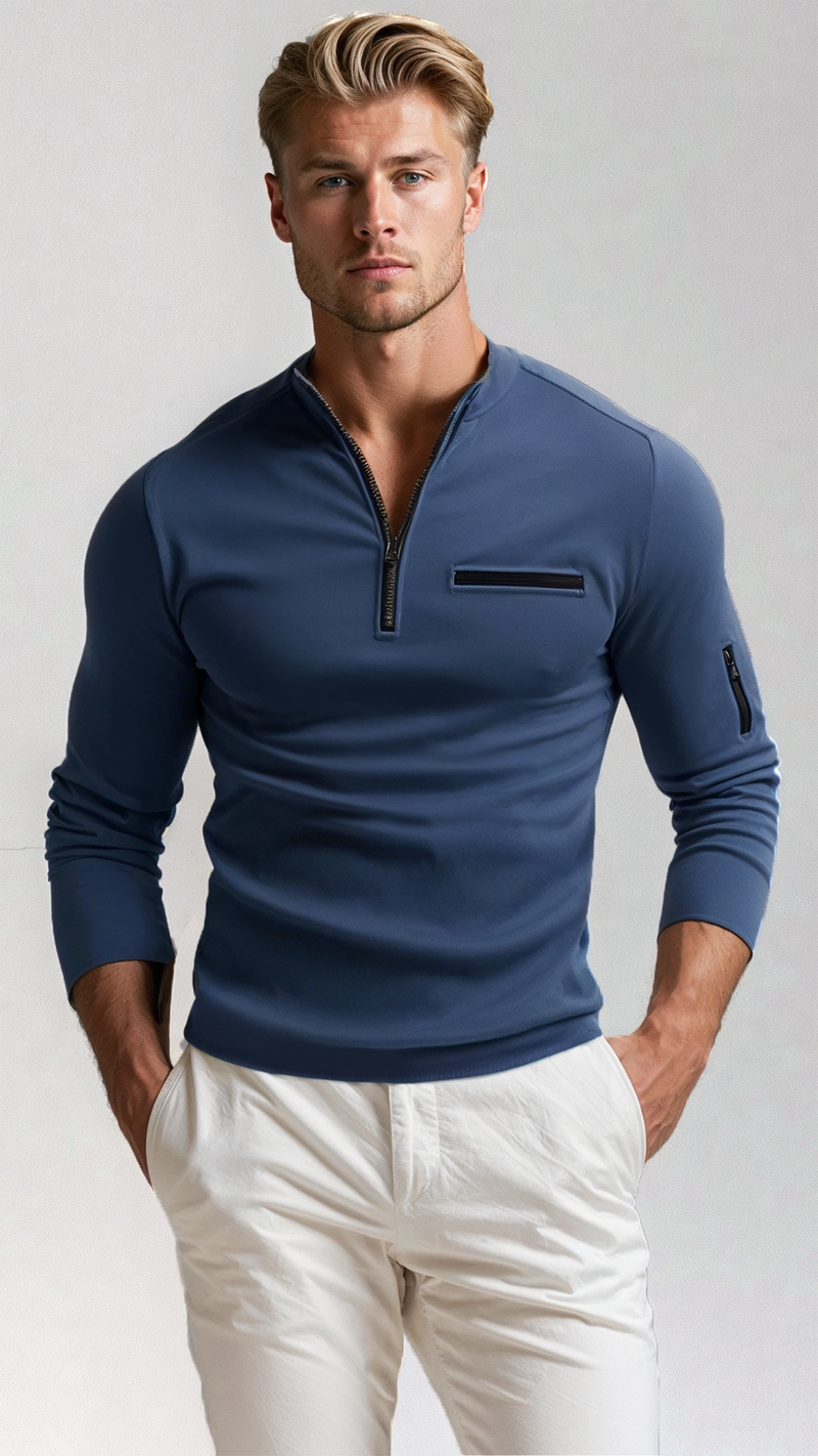 Quarter Zip Sweater for Men - Long Sleeve - Image 1