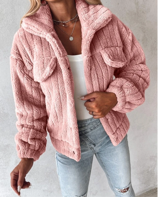 Fleece Jacket for Women - Button Front - Image 2