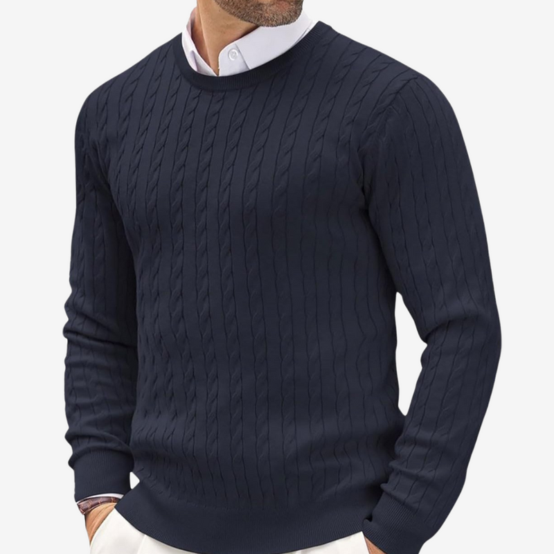 Cable Knit Sweater for Men - Long Sleeve - Image 1