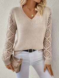 V-Neck Sweater for Women - Long Sleeve - Image 4