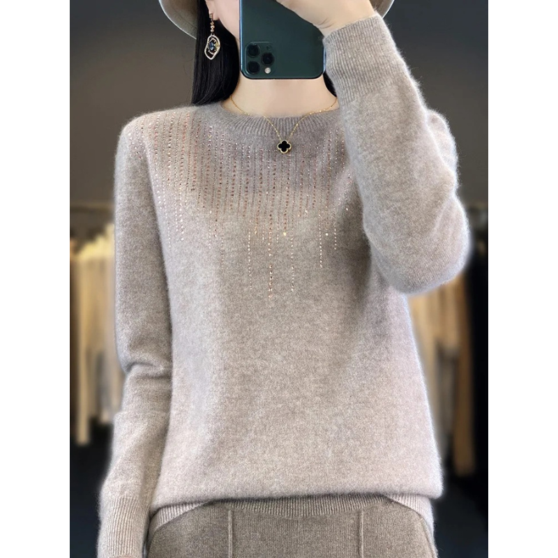 Crewneck Embellished Sweater for Women - Relaxed - Image 22