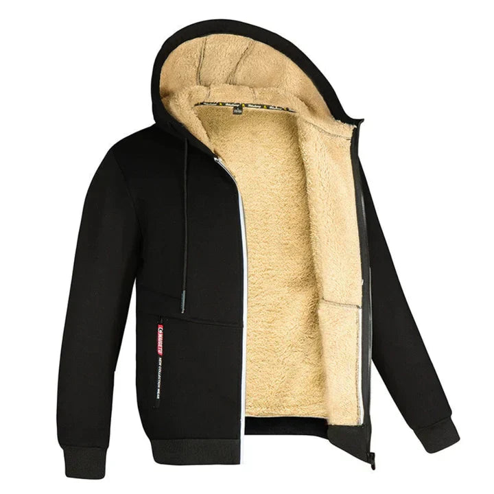 Zip-Up Hoodie for Men - Fleece Lined - Image 1