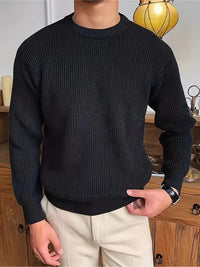 Ribbed Crewneck Sweater for Men - Long Sleeve - Image 4