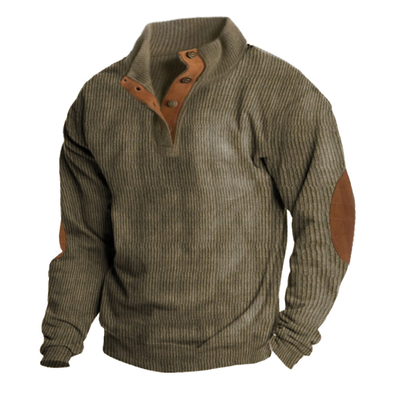 Pullover Sweater for Men - Elbow Patch - Image 1