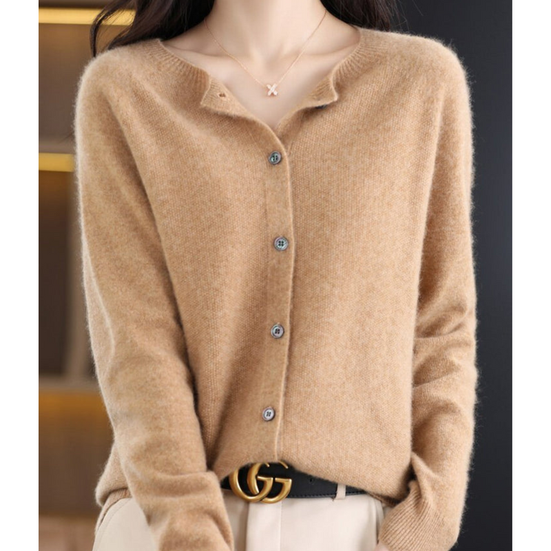 Button-Front Cardigan Sweater for Women - Long Sleeve - Image 1