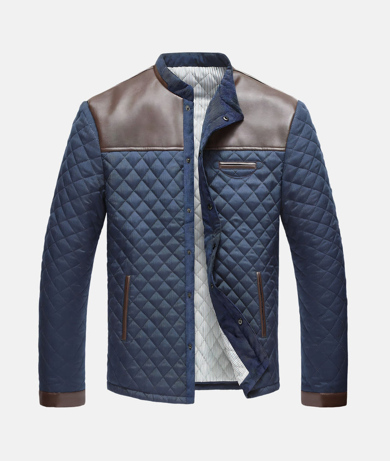 Quilted Button-Front Jacket for Men - Long Sleeve - Image 1