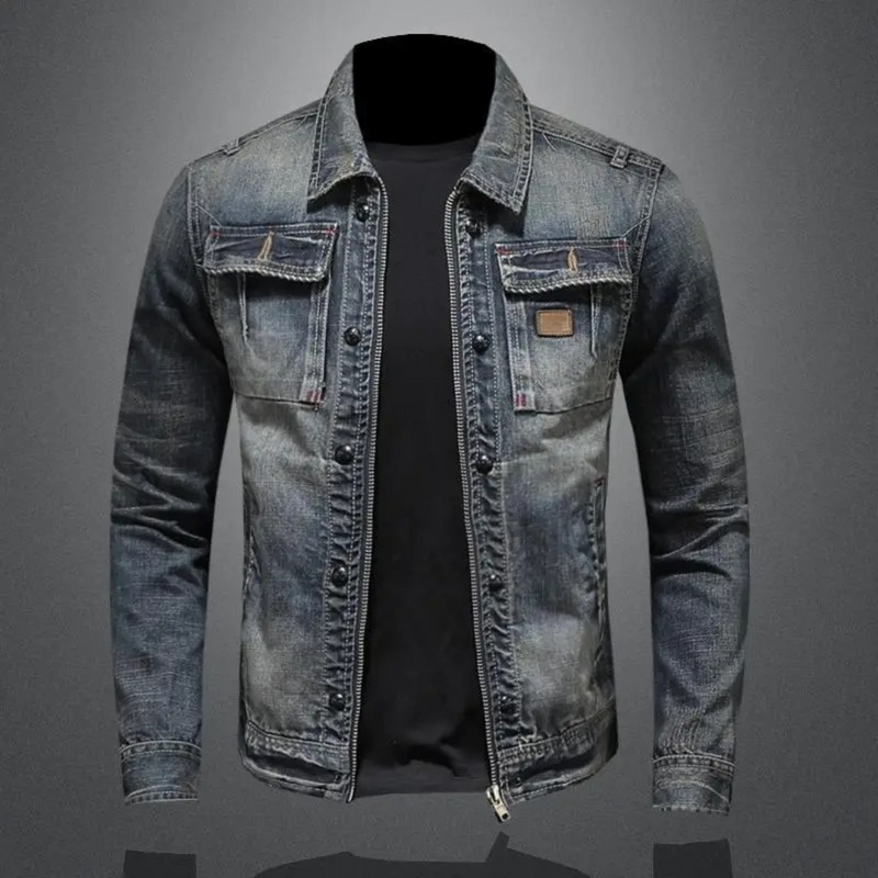 Denim Jacket for Men - Full Zip - Image 1