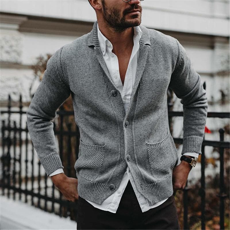 Cardigan Sweater for Men - Shawl Collar - Image 1