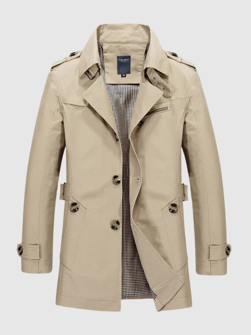 Trench Coat Jacket for Men - Button Front - Image 1